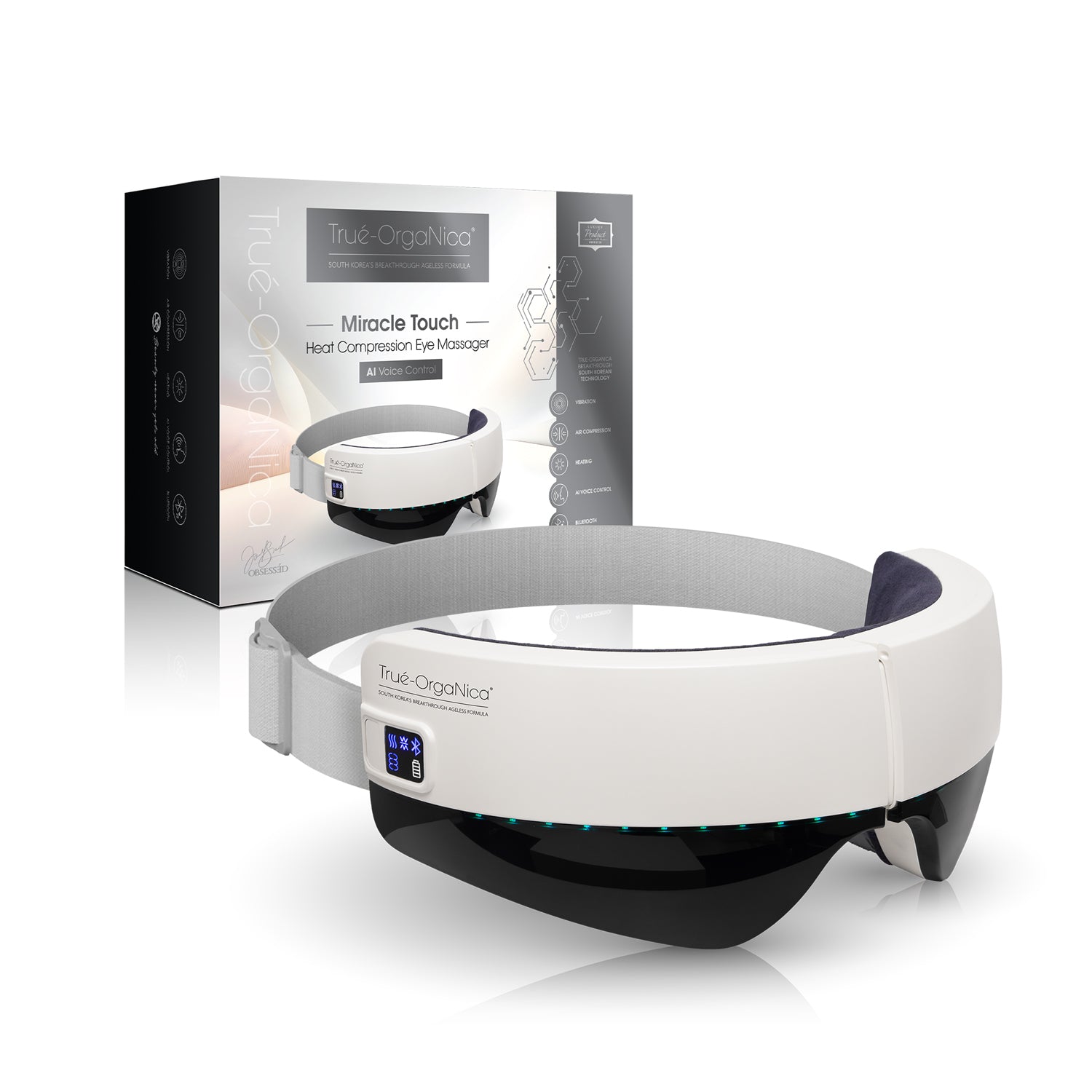 True Organica Miracle Touch Heat Compression Eye Massager with AI Voice Control