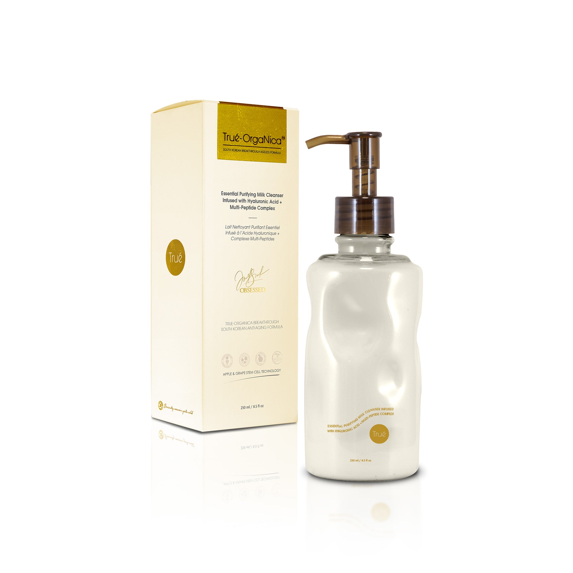 Essential Purifying Milk Cleanser Infused with Hyaluronic Acid + Multi-Peptide Complex